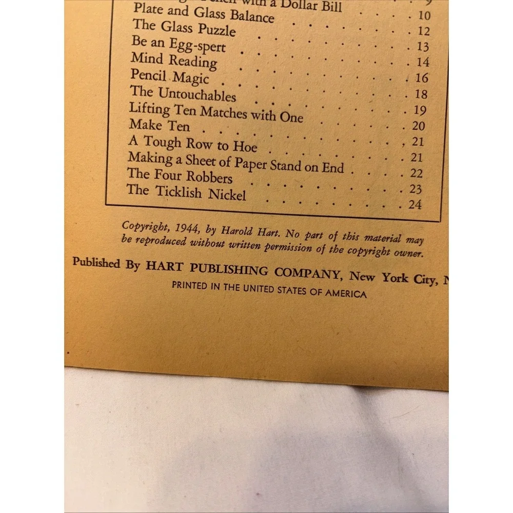 Tricks, You Can Do Without Practice First Series, Copyright 1944 Good Time Books